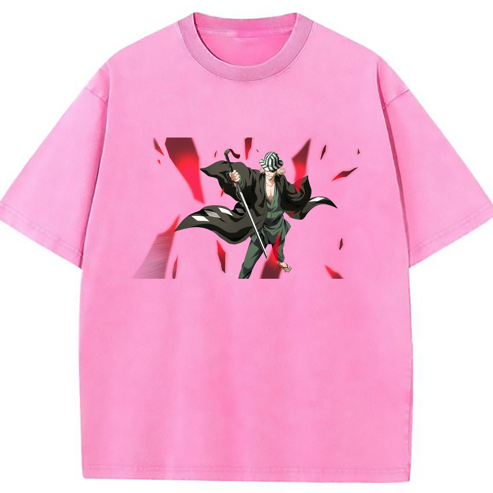 （画像用） "ブリーチ 浦原 喜助（うらはら きすけ） BLEACH Urahara Kisuke " 綿100% ヴィンテージ風 半袖Tシャツ（フロントプリント）